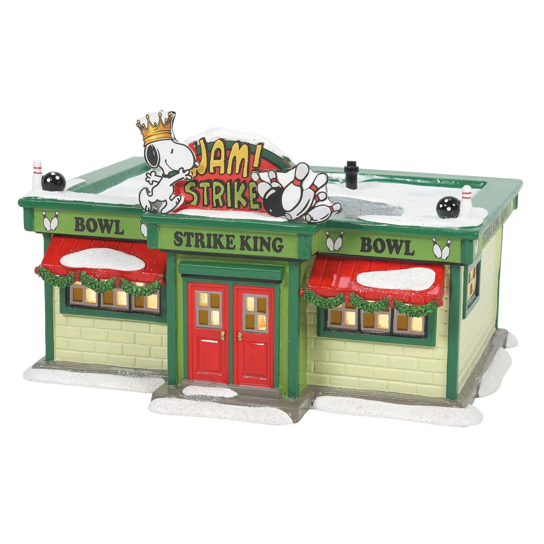 Department 56 Peanuts® Village>Strike King Bowling Alley