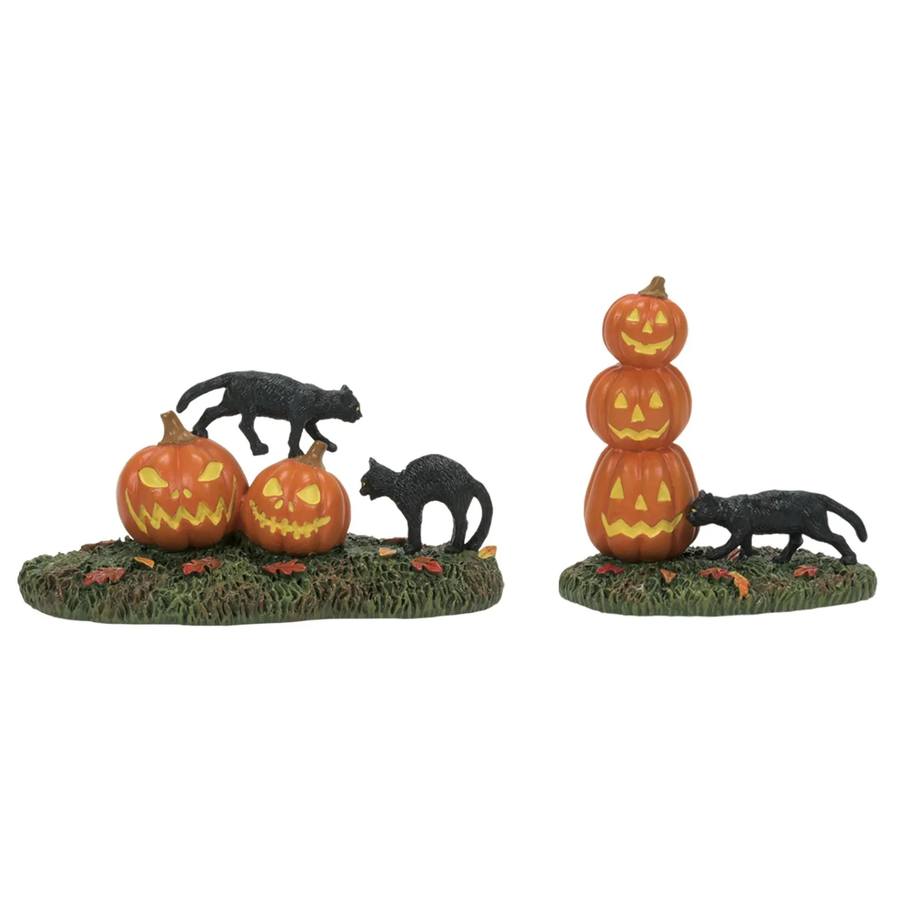 Department 56 Halloween Village Accessories>Scary Cats Pumpkins ST/2