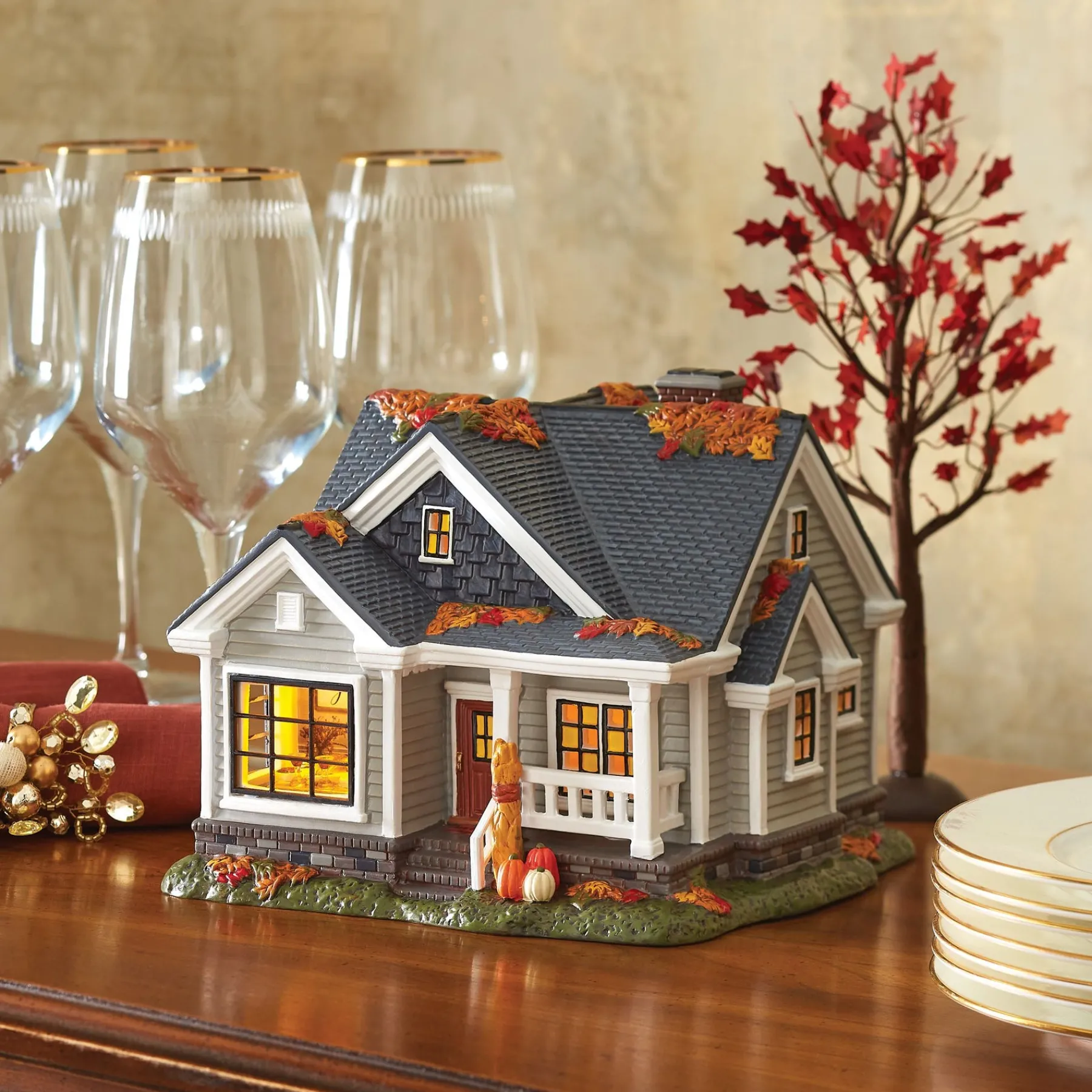 Department 56 Snow Village Halloween>Gather 'Round For Thanksg