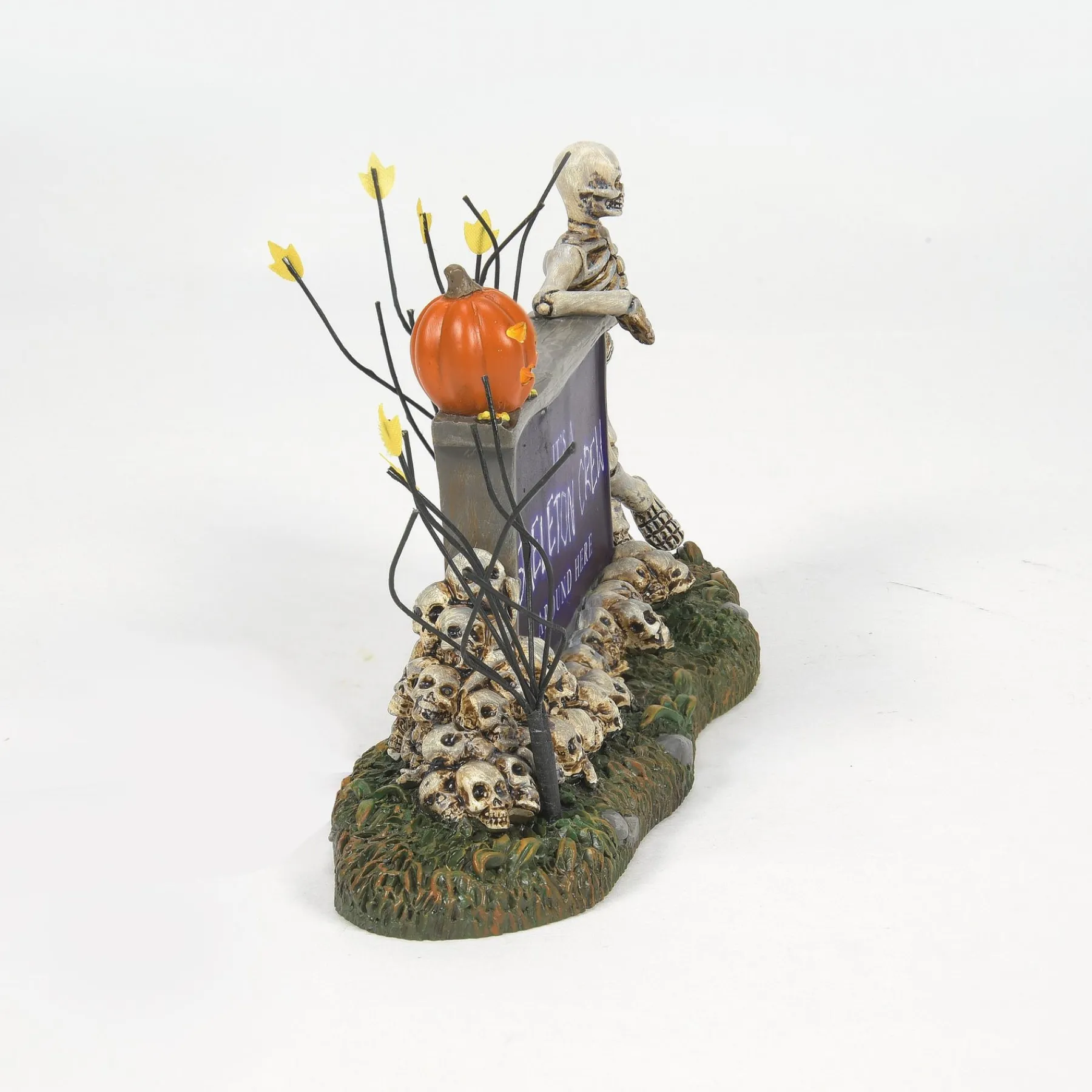 Department 56 Halloween Village Accessories>We're A Skeleton Crew Sign