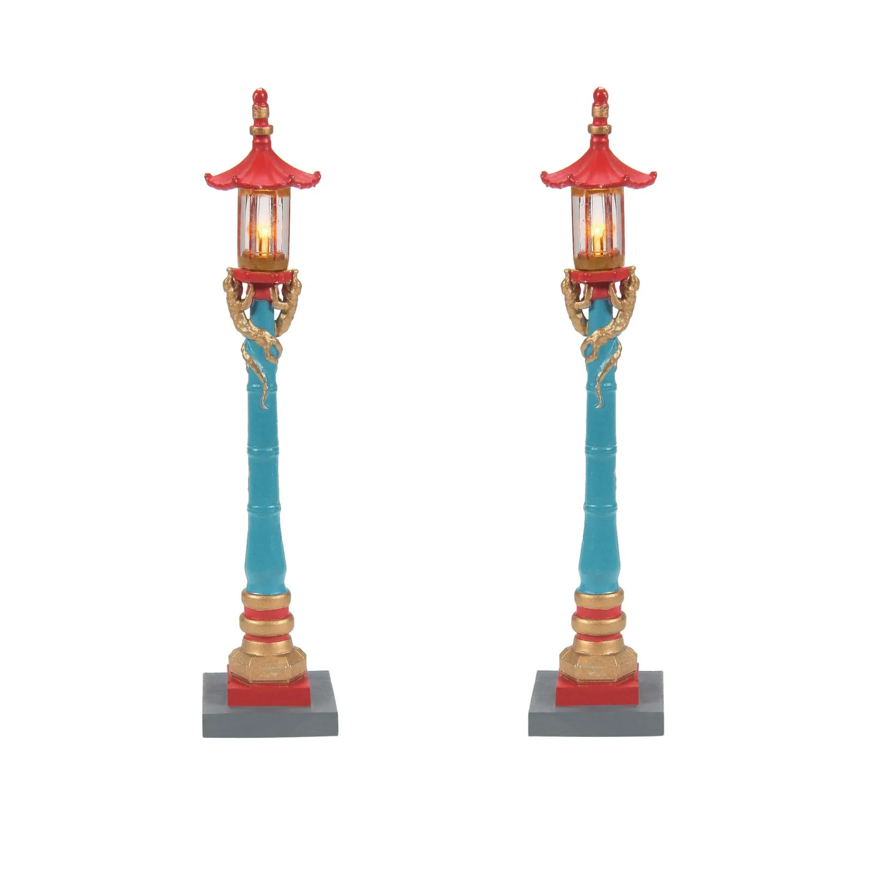 Department 56 Christmas In The City Series>Chinatown Post Lamps S/2